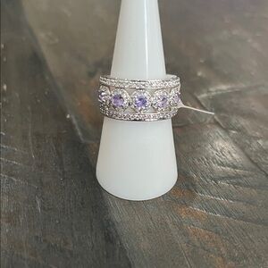 Bedazzling Stars Amethyst Cubic Zirconia on Rhodium plating